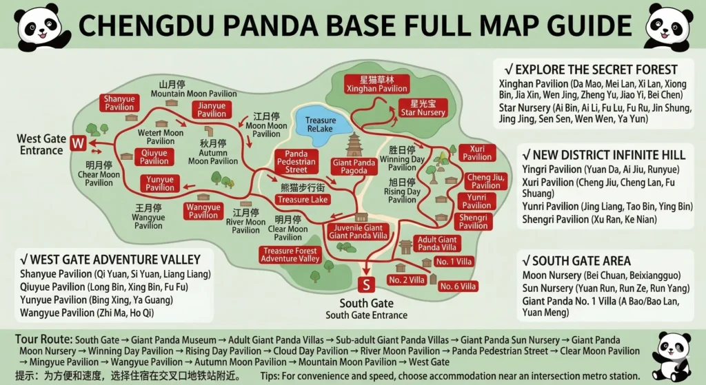 CHENGDU PANDA BASE FULL MAP GUIDE