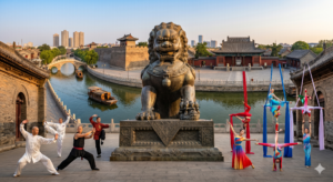 Visiting the Iron Lion is one of the top things to do in Cangzhou. Cangzhou travel guide Things to do in Cangzhou Cangzhou attractions Cangzhou itinerary Grand Canal Wuqiao Acrobatics Iron Lion