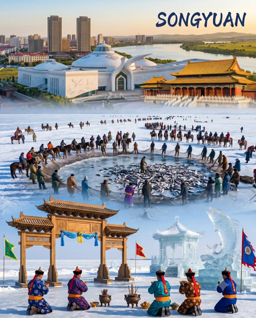 A breathtaking view of the icy hunt, providing inspiration for your ultimate Songyuan itinerary and Songyuan travel guide.
Songyuan travel guide
Things to do in Songyuan
Songyuan attractions
Songyuan itinerary
Chagan Lake
Winter Fishing
Qianguo Grassland
Longhua Temple