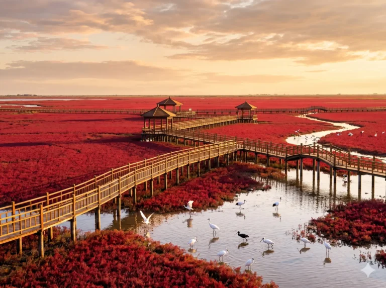 Visiting Panjin Red Beach is one of the top things to do in Panjin outlined in this Panjin travel guide. Panjin travel guide Things to do in Panjin Panjin attractions Panjin itinerary Panjin Red Beach Red Beach National ScenicCorridor